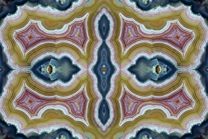 Mineral Prints: Laguna agate kaleidoscope repeating mirror-effect pattern