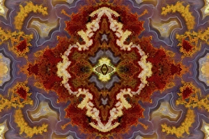 Mineral Prints: Laguna agate kaleidoscope repeating mirror-effect pattern
