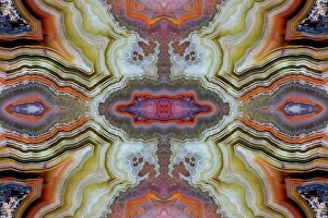 Mineral Prints: Laguna agate kaleidoscope repeating mirror-effect pattern