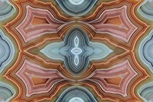 Mineral Prints: Laguna agate kaleidoscope repeating mirror-effect pattern