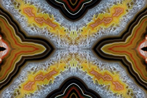 Mineral Prints: Laguna agate kaleidoscope repeating mirror-effect pattern