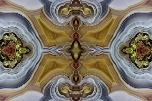 Mineral Prints: Laguna agate kaleidoscope repeating mirror-effect pattern