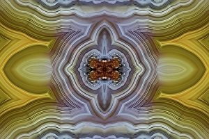 Mineral Prints: Laguna agate kaleidoscope repeating mirror-effect pattern