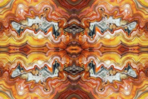 Mineral Prints: Laguna agate kaleidoscope repeating mirror-effect pattern