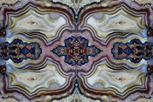 Mineral Prints: Laguna agate kaleidoscope repeating mirror-effect pattern
