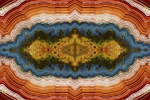 Mineral Prints: Laguna agate kaleidoscope repeating mirror-effect pattern