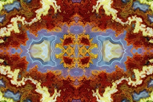 Mineral Prints: Laguna agate kaleidoscope repeating mirror-effect pattern