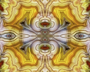 Mineral Prints: Laguna agate kaleidoscope repeating mirror-effect pattern