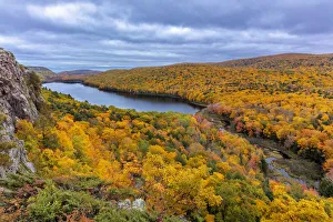 Lake Of The Clouds Prints: Lake of the Clouds in autumn in Porcupine Mountains Wilderness State Park in