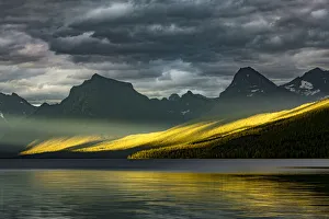 Prints of Lake McDonald at sunset in summer, Glacier National Park, Montana Images Dated 2020 February: Lake McDonald at sunset in summer, Glacier National Park, Montana