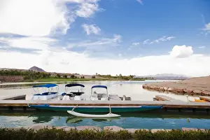 Las Vegas Prints: Lake Mead, Las Vegas, NV, USA - Rental boats on a waterway on a pleasant, sunny day