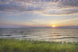State Park Prints: Lake, Michigan sunset Ludington State Park, Michigan