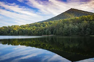 Lake reflections, Peaks Of Otter, Blue Ridge Parkway, Smoky Mountains, USA