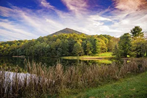 Lake reflections, Peaks Of Otter, Blue Ridge Parkway, Smoky Mountains, USA
