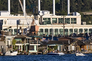 Lake Union Prints: Lake Union, Seattle, Washington, celebration, pleasure boat, houseboat