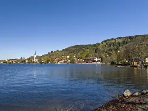 Foothill Prints: Lake and village Schliersee in the Bavarian Alps, Bavaria, Germany