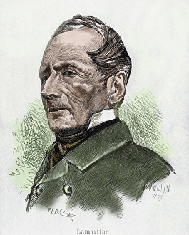 French Culture Prints: Lamartine, Alphonse de (1790-1869). French romantic writer and politician