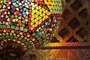 Marrakech Prints: Lamp in antique shop, Marrakech, Morocco