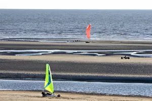 Land sailing on the beach at Le Touquet-Paris-Plage in the department of Pas-de-Calais