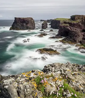 Blur Prints: Landscape on the Eshaness peninsula. The famous cliffs and sea stacks of Eshness
