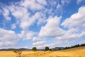 Caucasus Prints: Landscape of farmland, Ismailli region, Azerbaijan
