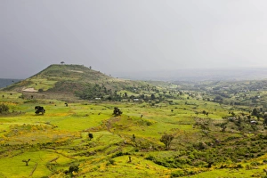 Landscape between Gonder and Lake Tana in Ethiopia. This fertile region is farmed