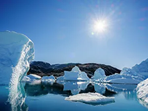 Icefjord Prints: Landscape with icebergs in the Sermilik (Sermiligaaq) Icefjord in East Greenland