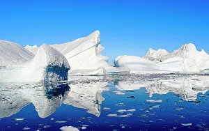 Icefjord Prints: Landscape with icebergs in the Sermilik (Sermiligaaq) Icefjord in East Greenland