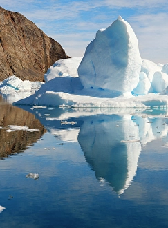 North Greenland Prints: Landscape with icebergs in the Uummannaq Fjord System in the northwest of Greenland