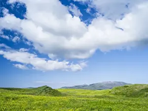 Images Dated 26th June 2014: Landscape on the island of South Uist (Uibhist a Deas) in the Outer Hebrides. Machair