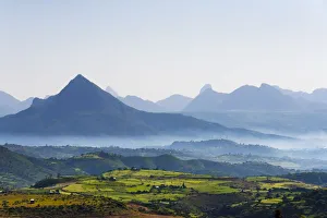 Region Prints: Landscape of mountain, between Aksum and Mekele, Ethiopia