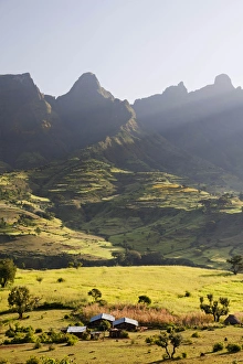 Amhara Prints: Landscape near the Escarpment of the Semien Mountains, Ethiopia
