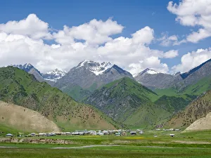 Images Dated 14th August 2020: Landscape along the Pamir Highway. The mountain range Tian Shan or Heavenly Mountains
