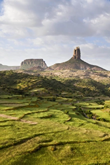 Amhara Prints: Landscape in the province Tigray, northern Ethiopia. During and after the rainy season