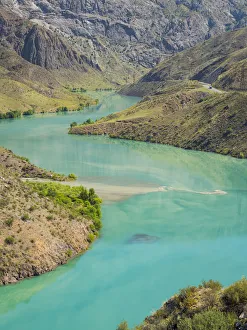 Reservoir Prints: Landscape along the Tien Shan Highway, the Kurpsai Reservoir