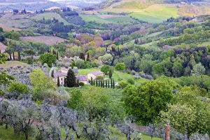 Images Dated 2022 August: Landscape view from the top of the walls of San Gimignano. Tuscany, Italy