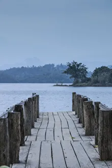 Place Prints: Laos, Sainyabuli. Pier, Nam Tien Reservoir