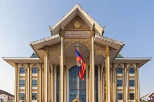 Vientiane Prints: Laos, Vientiane. Lao National Culture Hall exterior