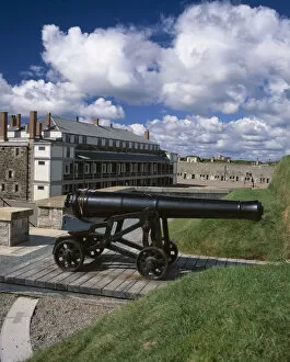 A large canon on display at the19th century British fort, The Citadel Nat l Historic Site