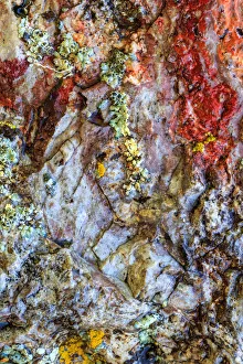 Images Dated 7th June 2013: Large naturally polished rock with lichen, Lower Deschutes River, Central Oregon, USA