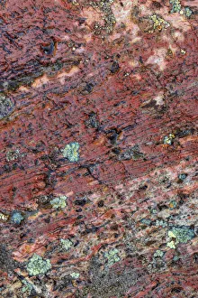 Images Dated 7th June 2013: Large, naturally polished rock with lichen. Lower Deschutes River, Central Oregon, USA