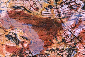 Images Dated 7th June 2013: Large, naturally polished rock with lichen. Lower Deschutes River, Central Oregon, USA