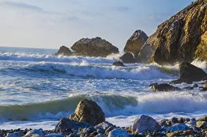 Large Waves on Rockaway Beach, Pacifica, California, USA