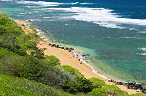 Landforms Prints: Larsens Beach, North Shore, Island of Kauai, Hawaii