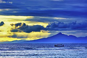 Mount Agung Prints: Late sunset view of Mount Agung volcano on the island of Bali