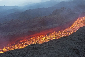 Molten Prints: Latin America, Guatemala, Los Pocitos, Lava River of Volcano Pacaya