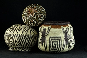 Latin America, Panama, Panamanian arts & crafts. Traditional Embera Indian baskets