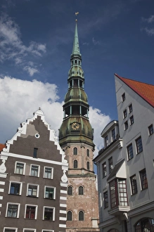 Low Angle View Prints: Latvia, Riga, Old Riga, Vecriga, St. Peters Lutheran Church