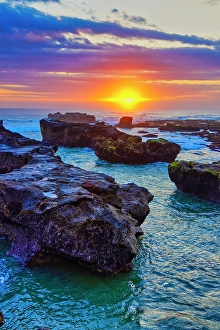 Images Dated 3rd April 2024: Lava Rock outcroppings in the shallow seas at Cemagi Beach on the west coast at Cemagi