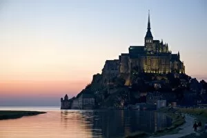 Images Dated 31st July 2007: Le Mont Saint Michel at sunset in the region of Basse-Normandie, France